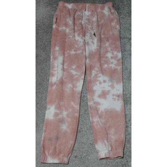Yummy Sweater Co. Jogger Pants Women's Medium Pink Tie Dye Elastic Waist Outdoor - Picture 1 of 11